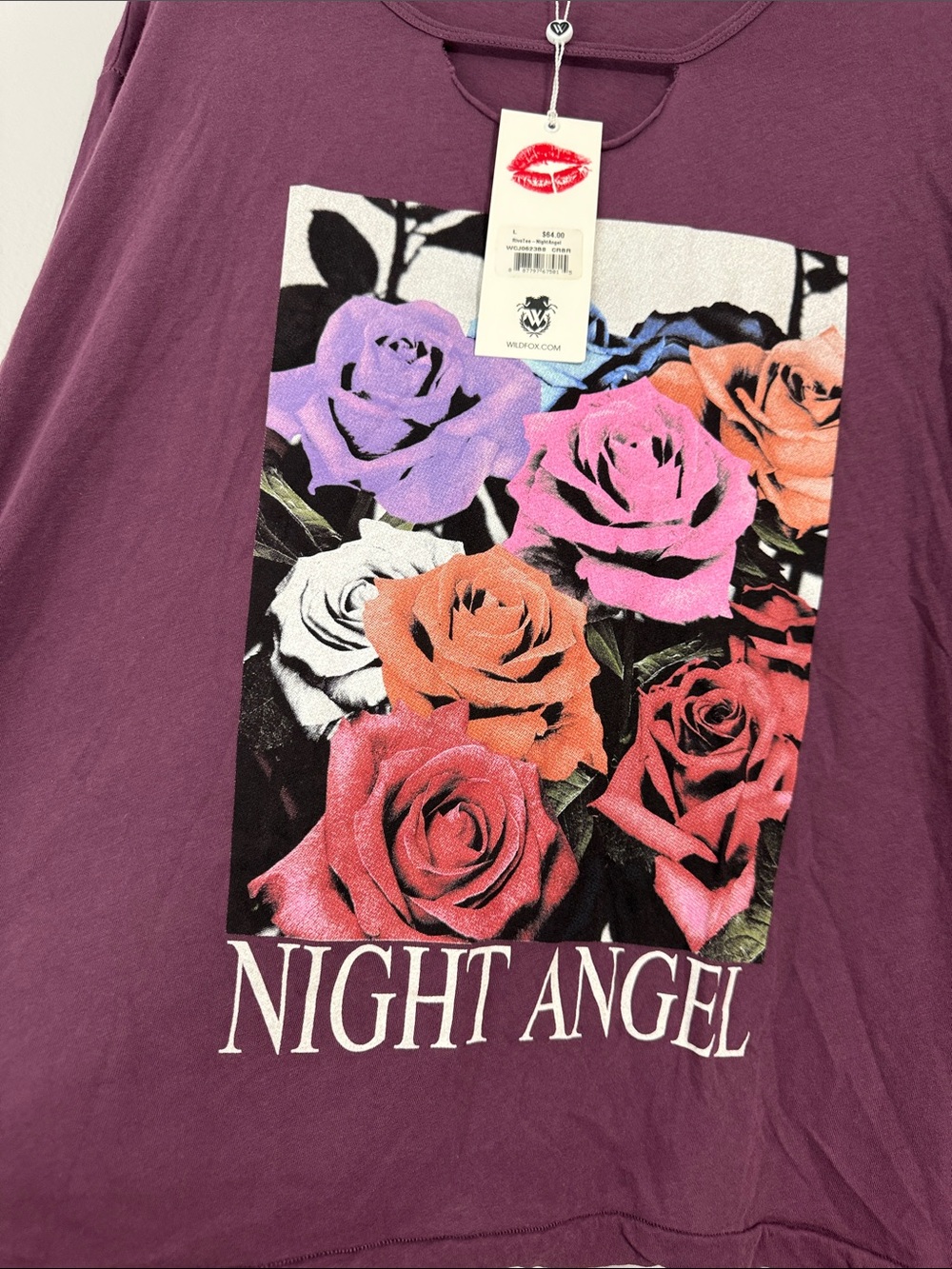 Wildfox Night Angel NWT Graphic Tee Size L- Oversized - Picture 4 of 7